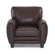 Rubin Dark Brown Faux Leather Chair Cheap