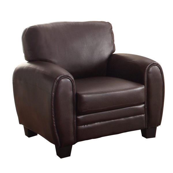 Rubin Dark Brown Faux Leather Chair Cheap