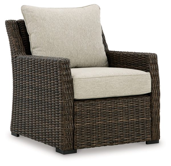 Brook Ranch Brown Outdoor Lounge Chair with Cushion For Cheap