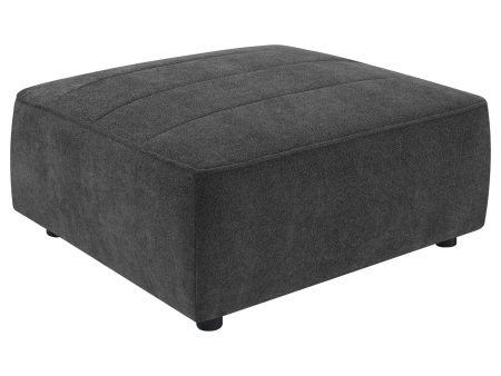 Sunny Upholstered Square Ottoman Dark Charcoal Online now