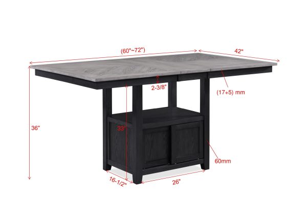 Buford Charcoal Black Light Gray Counter Height Table Online now