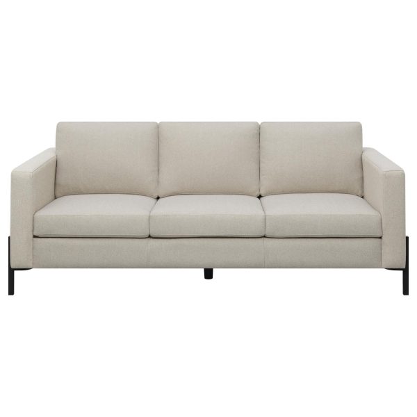 Tilly Upholstered Track Arms Sofa Oatmeal Online Sale