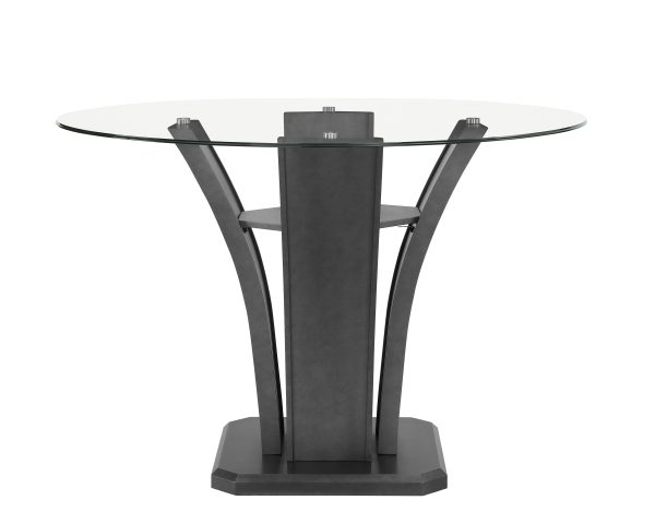 Camelia Dove Gray Round Counter Height Table Hot on Sale