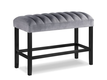 Pascal Black Gray Counter Height Dining Bench For Cheap