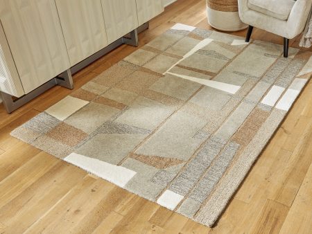 Abbotton Taupe Gray Caramel 5  x 7  Rug For Discount