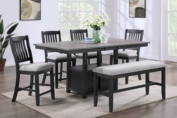 Buford Charcoal Black Light Gray Counter Height Table Online now