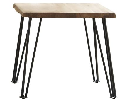 Zander End Table with Hairpin Leg Natural Matte Black For Discount