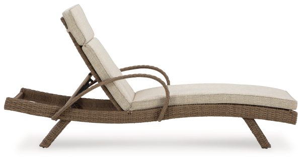 Beachcroft Beige Outdoor Chaise Lounge with Cushion Sale