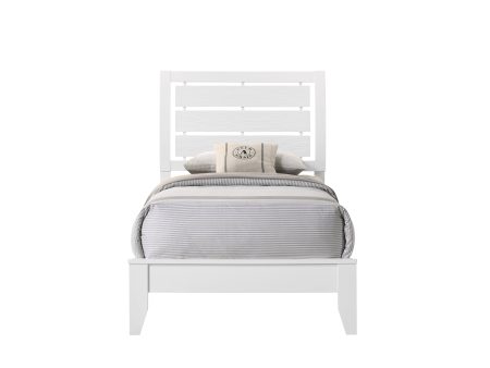 Evan White Twin Panel Bed For Discount