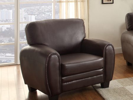 Rubin Dark Brown Faux Leather Chair Cheap