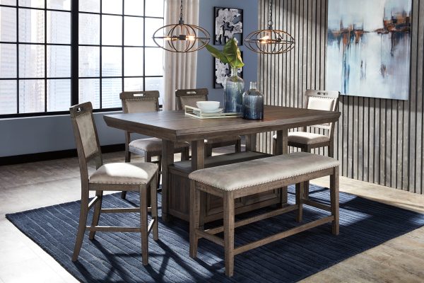 Johurst Grayish Brown Counter Height Dining Table Online Sale