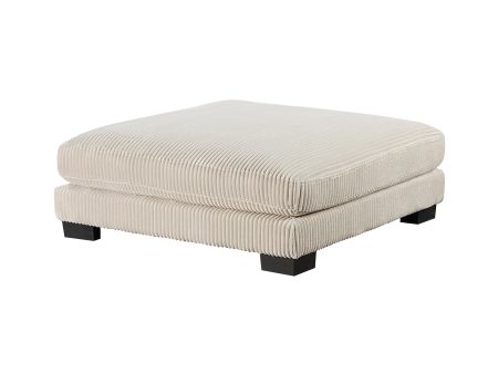 Traverse Beige Corduroy Ottoman For Sale