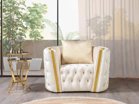 Fanci Ivory Velvet Chair Cheap