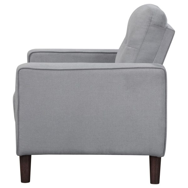 Bowen Upholstered Track Arms Tufted Chair Grey Online Hot Sale