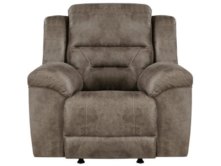 Hazen Brown Microfiber Rocker Reclining Chair For Sale