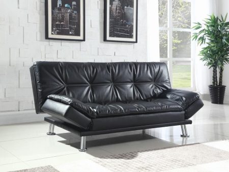 Dilleston Tufted Back Upholstered Sofa Bed Black on Sale