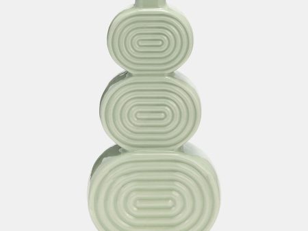 Cer, 12  Stacked Circles Vase, Cucumber Online