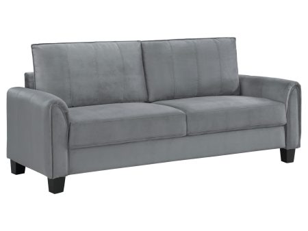 Davis  Upholstered Rolled Arm Sofa Grey Online Sale