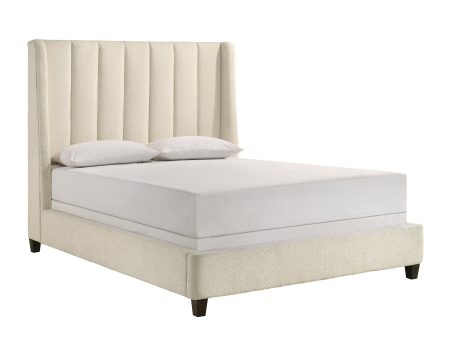 Agnes White Boucle King Upholstered Bed Discount