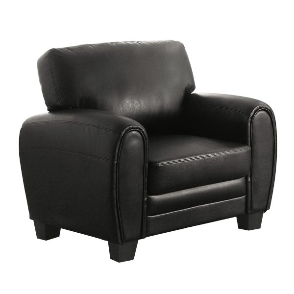 Rubin Black Faux Leather Chair Supply