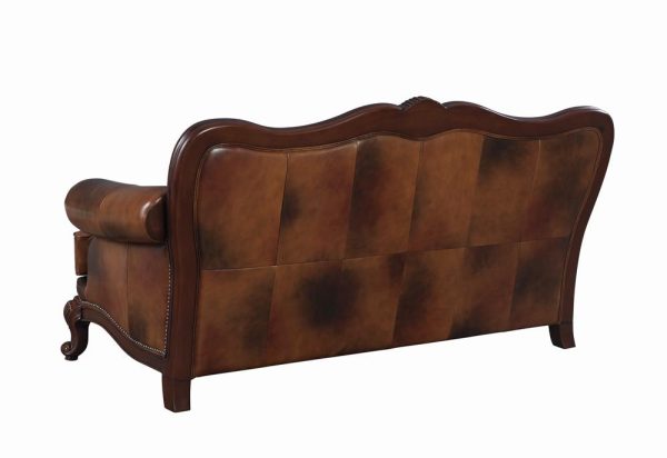 Victoria Rolled Arm Sofa Tri-tone and Brown Online now