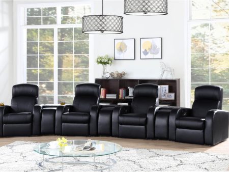 Cyrus Upholstered Recliner Living Room Set Black Online Sale