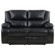 Camila Upholstered Motion Reclining Loveseat Black Discount