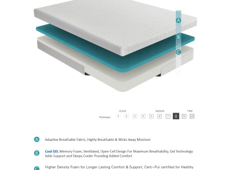 MT-G08T 8  Twin Gel-Infused Memory Foam Mattress For Discount