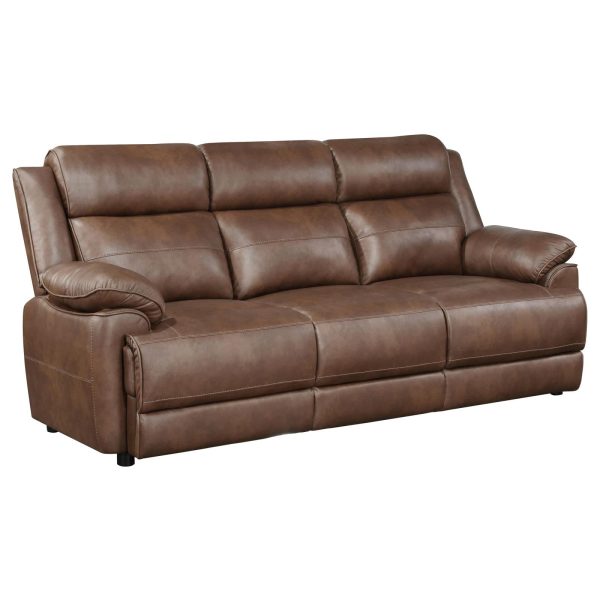 Ellington 2-piece Upholstered Padded Arm Sofa Set Dark Brown For Discount