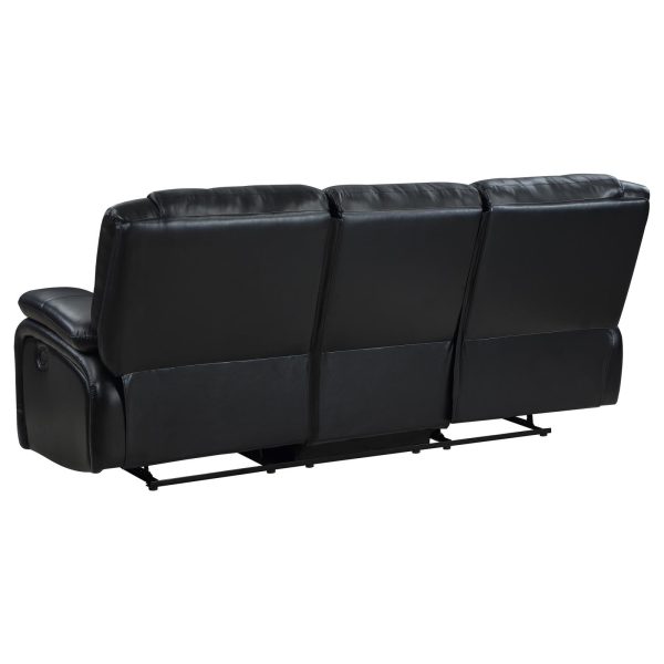 Camila 3-piece Upholstered Motion Reclining Sofa Set Black Online now