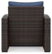 Windglow Blue Brown Outdoor Lounge Chair with Cushion on Sale