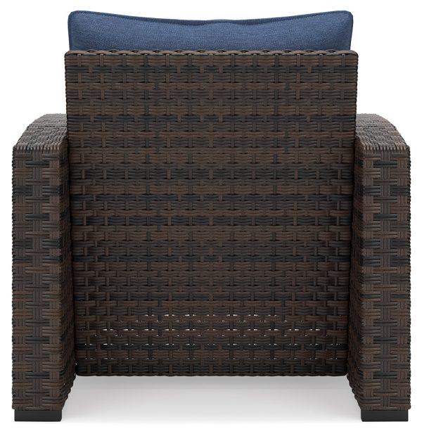 Windglow Blue Brown Outdoor Lounge Chair with Cushion on Sale