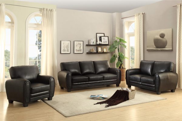 Rubin Black Faux Leather Chair Supply