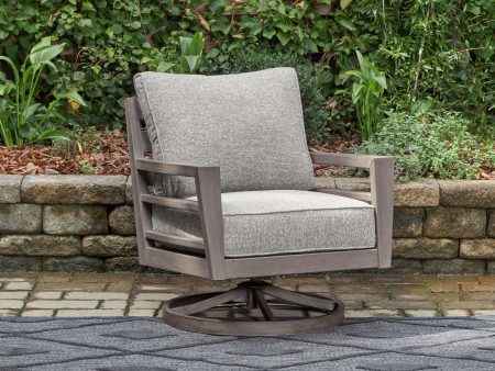 Hillside Barn Gray Brown Outdoor Swivel Lounge with Cushion Online Hot Sale