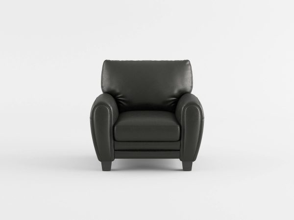 Rubin Black Faux Leather Chair Supply