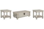 Carynhurst White Wash Gray Coffee Table and 2 End Tables Cheap