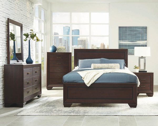 Kauffman Eastern King Panel Bed Dark Cocoa Online Sale