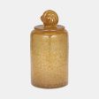 Glass, 10  Jar W  Knot Lid Amber Bubble Online Hot Sale