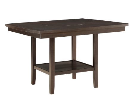 Balin Dark Brown Counter Height Table with Lazy Susan Supply