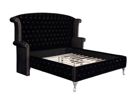 Deanna Eastern King Tufted Upholstered Bed Black Cheap