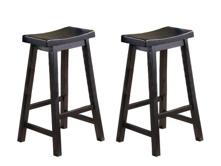 Saddleback Black Pub Height Stool, RTA, Set of 2 Online Hot Sale