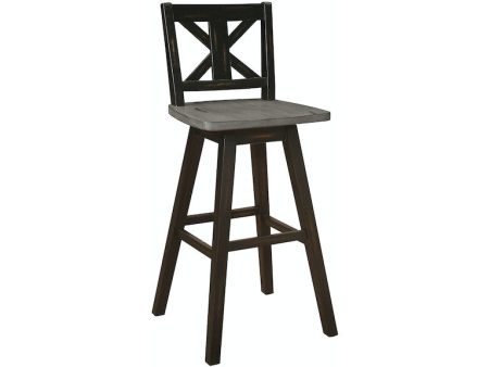 Amsonia Black Swivel Pub Counter Height Chairs, Set of 2 Online now