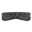 Fargo Dark Gray 3-Piece Power Reclining Sectional with Right Console Cheap