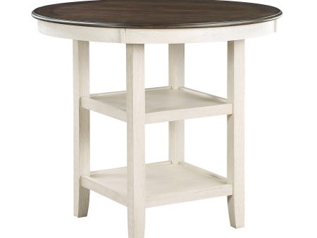 Asher Antique White Brown Counter Height Table Cheap