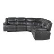 Fargo Dark Gray 3-Piece Power Reclining Sectional with Right Console Cheap