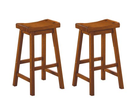 Saddleback Oak Pub Height  Stool, RTA, Set of 2 Cheap