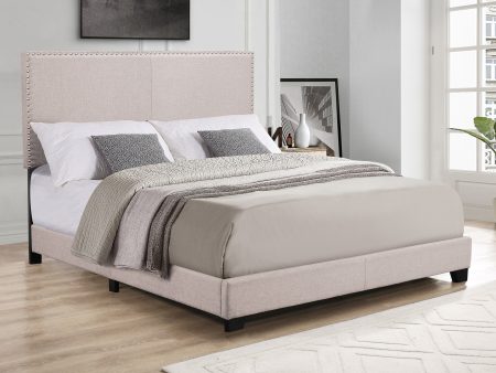 Arin Sand Beige Linen Full Bed on Sale