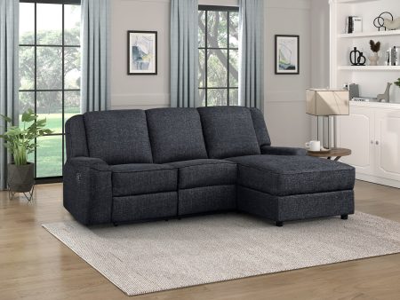 Monterey Ebony Chenille Reclining Sectional with Right Chaise Online Hot Sale