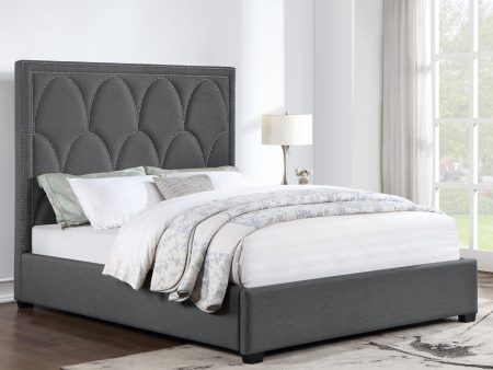 Bowfield Upholstered Bed with Nailhead Trim Charcoal on Sale