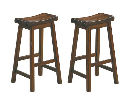 Saddleback Warm Cherry Pub Height Stool, RTA, Set of 2 Hot on Sale